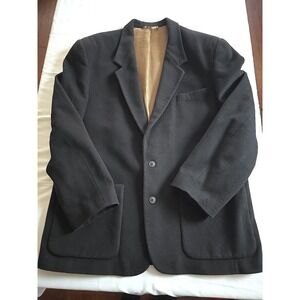 New Man Made In France Wool Sport Coat Blazer Suit Jacket Black 42R